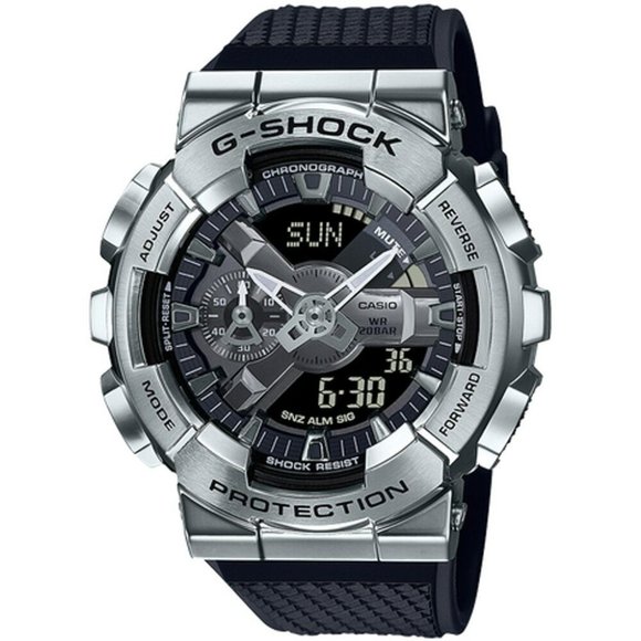 Casio G-SHOCK GM110-1A Stainless Steel Black Rubber Strap.